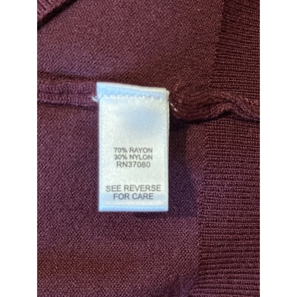 Cato Womens Burgundy Crew Neck Long Sleeve Sweater With Button Detail Size‎ L